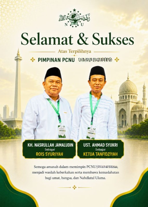 PWNU  Pengurus Wilayah Provinsi Di Yogyakarta Rois Syuriyah KH Nasrullah Jamaludin dan Ketua Tanfidziyah Ust Ahmad Syukri